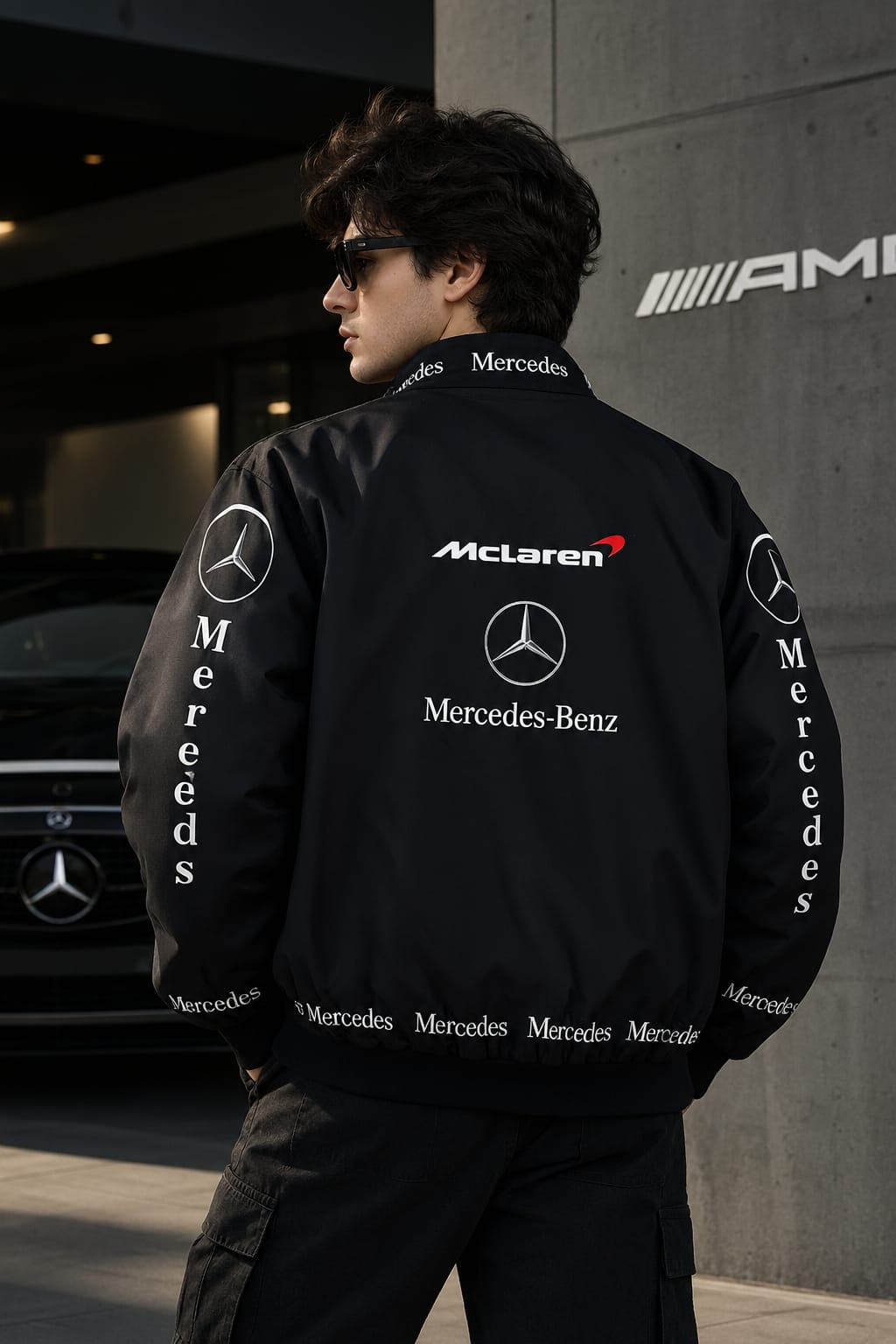 Mercedes-Benz × McLaren Black Racing Jacket