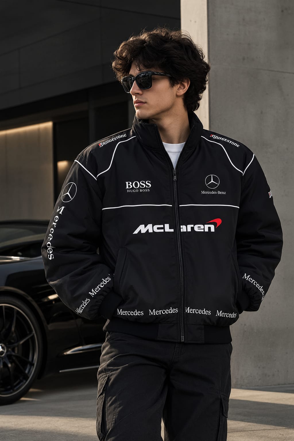 Mercedes-Benz × McLaren Black Racing Jacket
