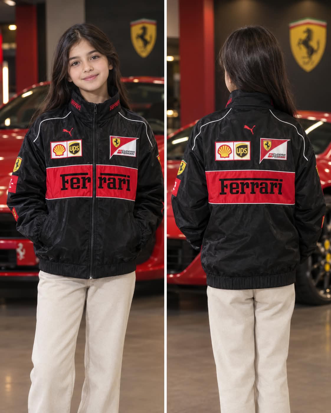 Black and red ferrari jacket