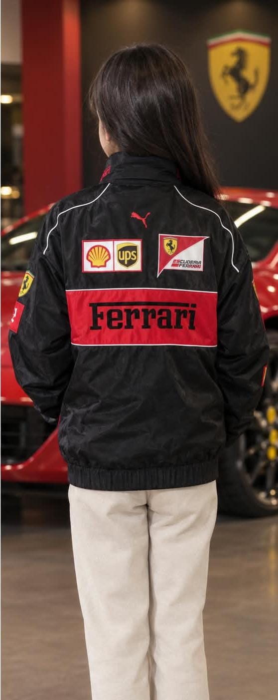 Black and red ferrari jacket